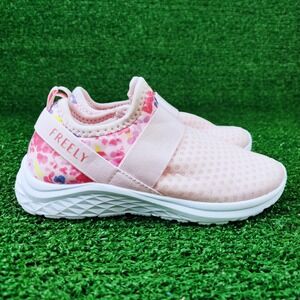 Freely Sneakers Girls 10D Pink Floral Slip On Athletic Running Shoes Lightweight